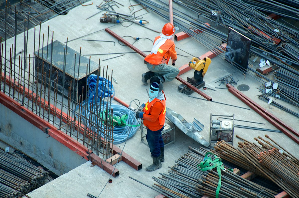 Concrete boom pump on Hunter Valley construction site